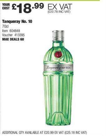 Costco Tanqueray no 10 offer