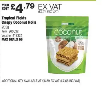 Costco Tropical fields crispy coconut rolls offer