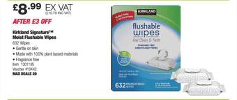 Costco Kirkland signature moist flushable wipes offer
