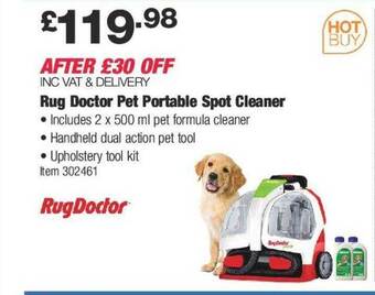 Costco Rug doctor pet portable spot cleaner offer