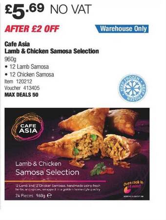 Costco Cafe asia lamb & chicken samosa selection offer