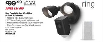 Costco Ring floodlight cam wired plus in black & chime pro offer