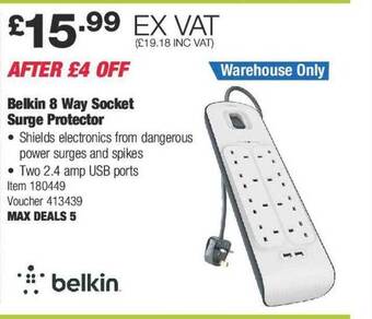 Costco Belkin 8 way socket surge protector offer