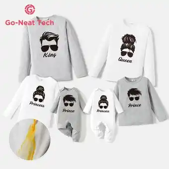 Patpat Patpat go-neat water repellent and stain resistant family matching figure & letter print long-sleeve tee offer