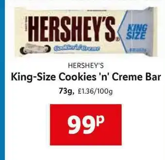 Lidl Hershey's King-size Cookies 'n' Creme Bar offer