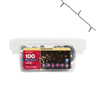Home Bargains Prestige: 100 led multi multifunction string lights - warm white offer