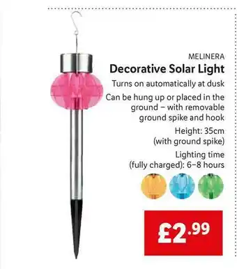 Lidl Melinera Decorative Solar Light offer
