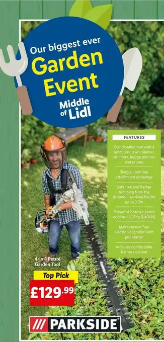Lidl 4-in-1 Petrol Garden Tool offer