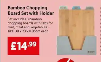Lidl Bamboo Chopping Board Set With Holder offer