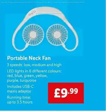 Lidl Portable Neck Fan offer