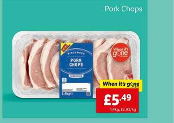 Lidl Pork Chops offer