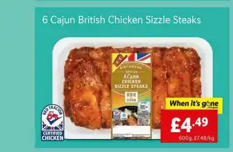 Lidl 6 Cajun British Chicken Sizzle Steaks offer
