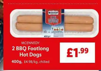Lidl Mcennedy 2 Bbq Footlong Hot Dogs offer