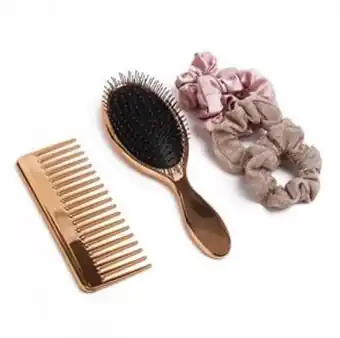 Home Bargains Hair: 6 piece hairbrush & scrunchies set offer