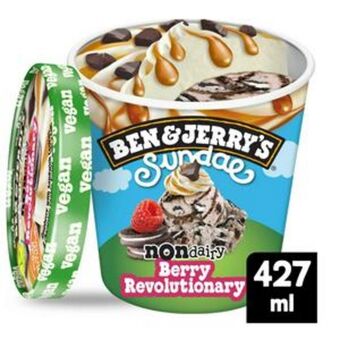 Sainsbury's Ben & jerry's dairy free berry revolutionary sundae vegan ice cream tub 427ml offer