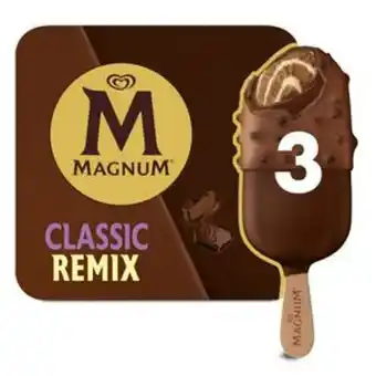Sainsbury's Magnum classic chocolate remix ice cream sticks x3 90ml offer