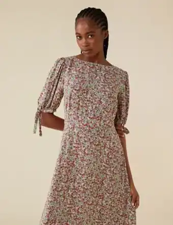 Marks & Spencer Finery london womens floral midi tea dress - 16 - green mix, green mix offer