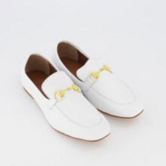 TK Maxx White suede snaffle loafers offer
