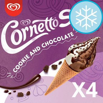 Cornetto soft cookie & chocolate 140ml x 4