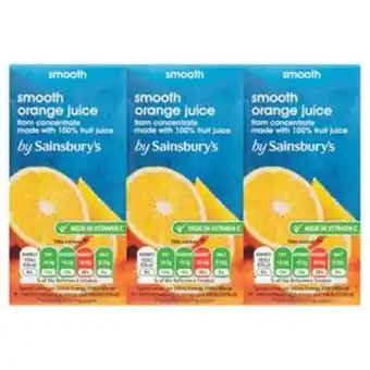 Sainsbury's Sainsbury's pure orange juice 6x200ml offer