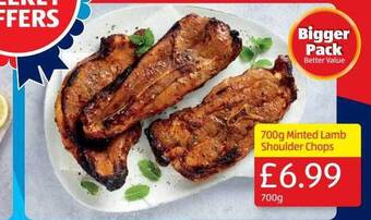 Aldi 700 g minted lamb shoulder chops offer