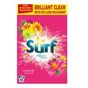 Home Bargains Surf: tropical lily & ylang-ylang laundry powder - 45 wash 2.25kg offer
