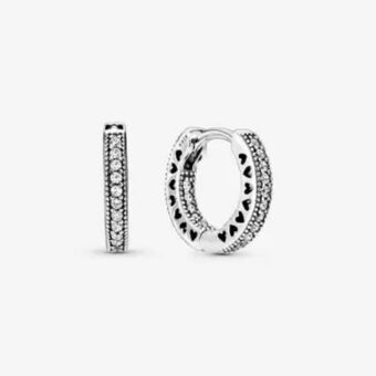 Pandora Pavé heart hoop earrings offer