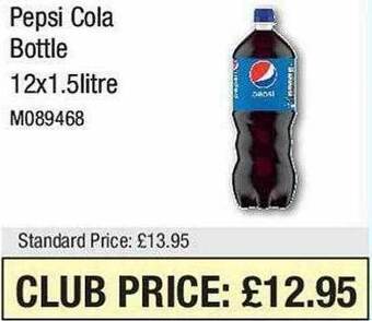 Booker Wholesale Pepsi cola bottle offer