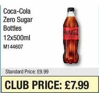 Booker Wholesale Coca-cola zero sugar bottles offer