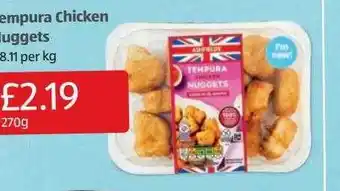 Aldi Tempura chicken nuggets offer