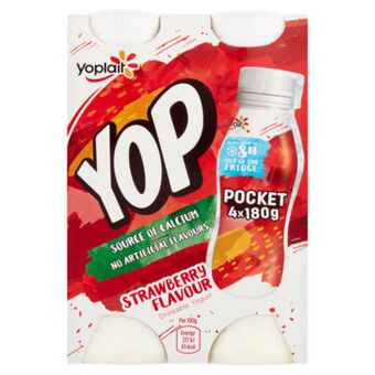 Asda Yoplait yop strawberry flavour yogurt drinks offer