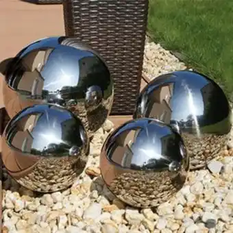 Home Bargains Jardin: stainless steel gazing balls set - chrome offer