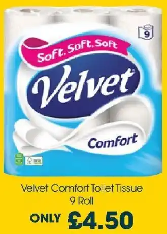 Centra Velvet Comfort Toilet Tissue 9 Roll offer