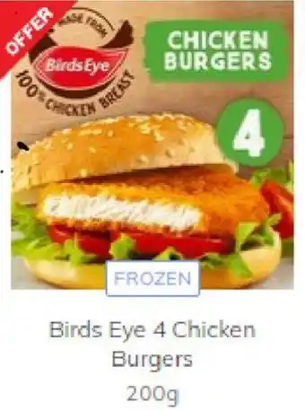 Morrisons Birds Eye 4 Chicken Burgers 200g offer