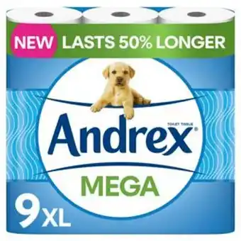 Sainsbury's Andrex classic clean mega roll toilet tissue x9 offer