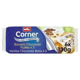 Sainsbury's Müller corner vanilla chocolate balls & banana chocolate flakes yogurts 6x124g offer