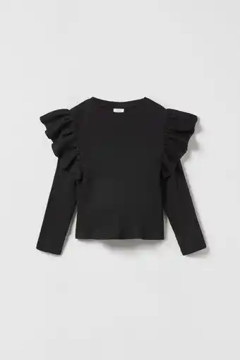 ZARA Ribbed t-shirt with ruffles offer