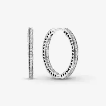 Pandora Sparkle & hearts hoop earrings offer