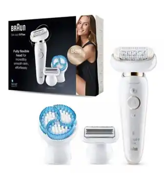Boots Braun silk-épil 9 flex 9-010 - epilator with flexible head for easier hair removal, white/gold offer