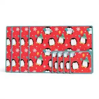 Home Bargains Home collections: set of 4 placemats & coasters- red penguins offer