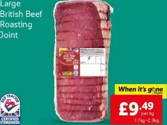 Lidl Large British Beef Roasting Joint 1.7kg-2.3Kg offer