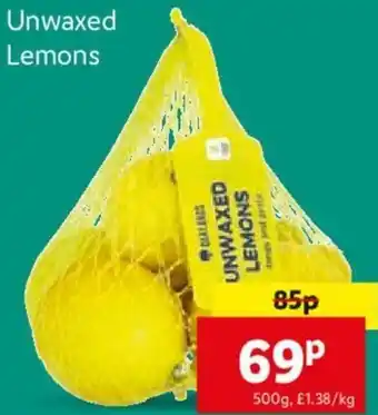 Lidl Unwaxed Lemons 500g offer