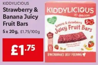 Lidl Starwberry & Banana Juicy Fruit Bars 5x20g offer