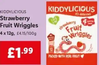 Lidl Strawberry Fruit Wriggles 4x12g offer