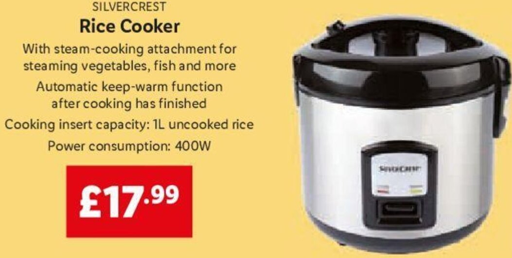 Silvercrest Rice Cooker offer at Lidl