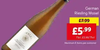 Lidl German Riesling Mosel 75cl offer