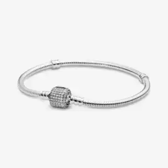 Pandora Pandora moments sparkling pavé clasp snake chain bracelet offer