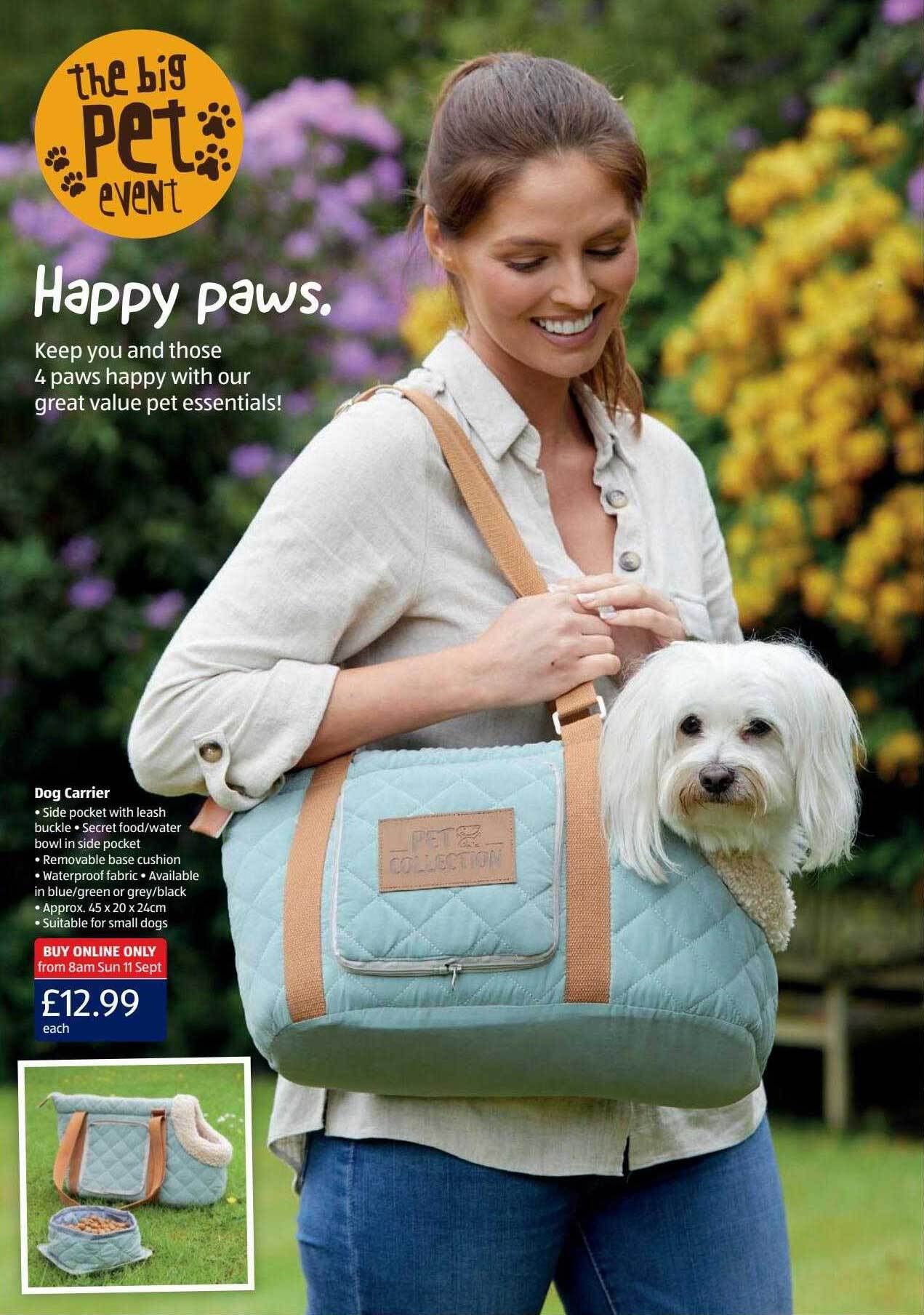Dog carrier offer at Aldi