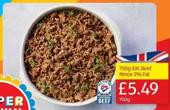 Aldi 700 g xxl beef mince 3% fat offer