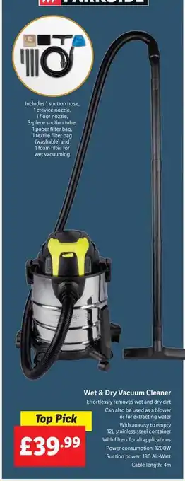 Lidl Wet & dry vacuum cleaner offer